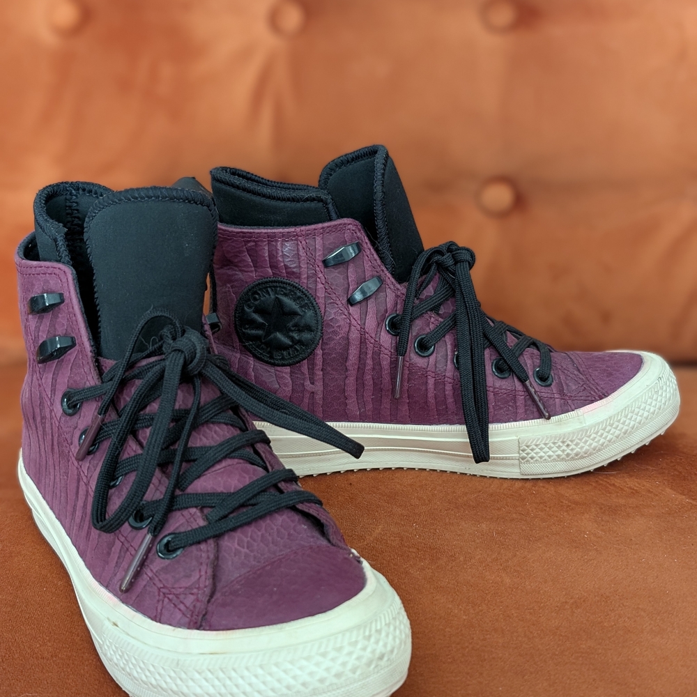 Converse Women's Maroon Textured High-Tops